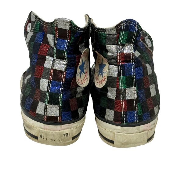 Vtg 80s Converse Checkerboard Metallic High Top Indie Grunge Retro Sneaker 6/7.5 - Picture 6 of 11